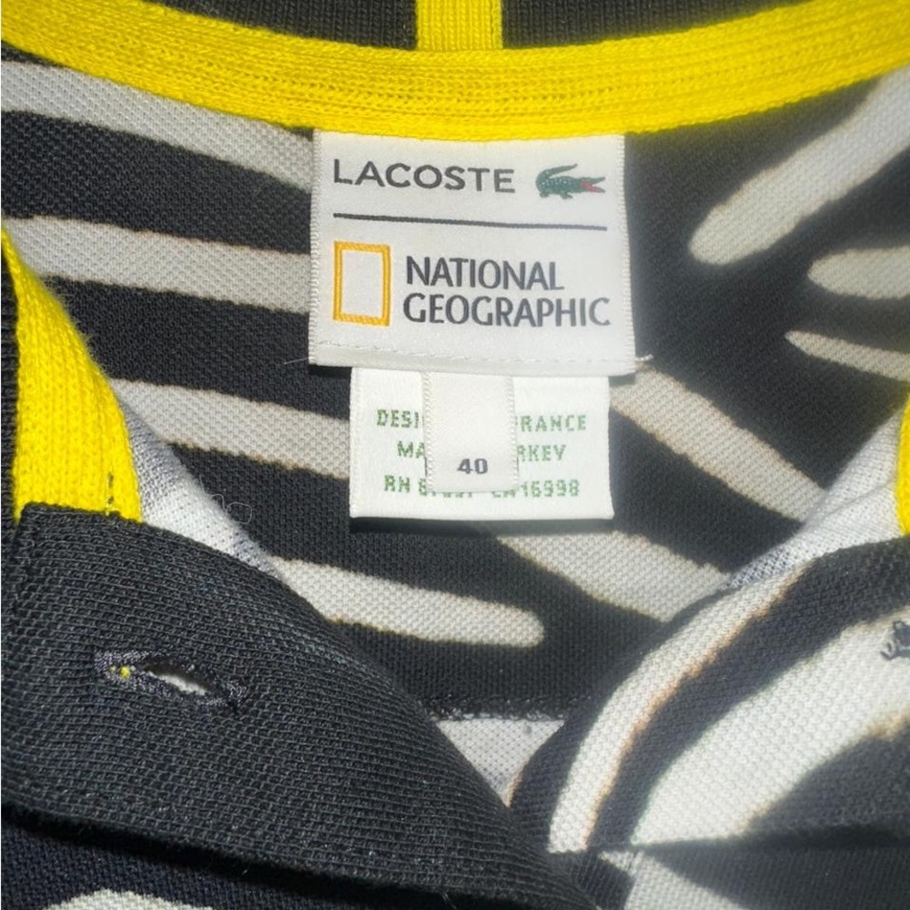 Lacoste Zebra Pattern Women T-shirt Polo - Picture 3 of 4